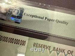 Billet de 50 billions de dollars du Zimbabwe PMG 66 EPQ 2008 Pick 90 Neuf de qualité gemme UNC