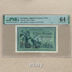 Billet de 5 Marks d'Allemagne 1904 P8a UNC PMG 64 EPQ Germania, Monnaie Dragon B999