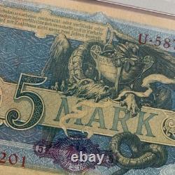 Billet de 5 Marks d'Allemagne 1904 P8a UNC PMG 64 EPQ Germania, Monnaie Dragon B999