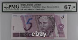 Billet de banque 5 Reais Brésil 1997 UNC PMG 67