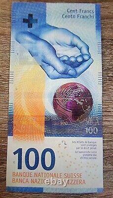 Billet de banque UNC Suisse 100 Francs 2018 Monnaie. Billet de Cent Francs Suisses