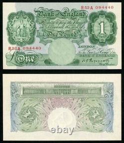 Billet de banque d'une livre sterling de Grande-Bretagne de 1948, devise P-363d, préfixe R52A, non circulé (UNC).