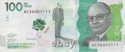 Billet de banque de 100 000 pesos colombiens de la série 2019 CIR. Monnaie. Facture de 100 millions de COP.