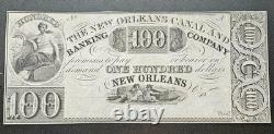 Billet de banque de 100 $ de la Nouvelle-Orléans, Louisiane, années 1800, état neuf, avant la guerre de Sécession, canal bancaire.
