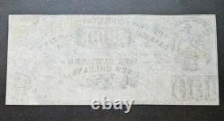 Billet de banque de 100 $ de la Nouvelle-Orléans, Louisiane, années 1800, état neuf, avant la guerre de Sécession, canal bancaire.