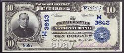 Billet de banque de 10 $ de la National Bank de Cedar Rapids, Iowa, de 1902, non circulé (Unc) avec une note PMG de 62 et une qualité EPQ