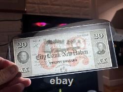 Billet de banque de 20 dollars de la City Bank de New Haven, Connecticut - État neuf (UNC)