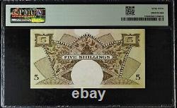 Billet de banque de 5 Shillings du Conseil des Monnaies de l'Afrique de l'Est 1958-60 PMG Choix UNC 63
