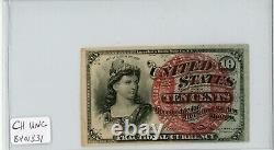 Billet de banque de dix centimes de monnaie fractionnaire de 1863 en état UNC Choice #BH01331