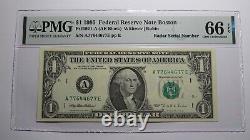 Billet de banque de la Réserve fédérale de 1995 avec numéro de série Radar PMG UNC66EPQ