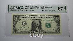 Billet de banque de la Réserve fédérale de 2003 à numéro de série répétiteur $1 PMG UNC67