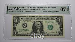 Billet de banque de la Réserve fédérale de 2003 avec numéro de série répété, PMG UNC67