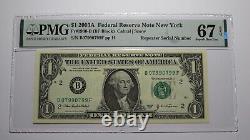 Billet de banque de la Réserve fédérale de 2003 en série de répétition, numéro de série PMG UNC67