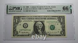 Billet de banque de la Réserve fédérale des États-Unis de 1995, numéro de série Radar, billet de monnaie PMG UNC66EPQ