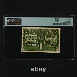 Billet de banque du gouvernement de Lettonie de 1919 1 Rublis Pick#2b PMG 63 Choix UNC