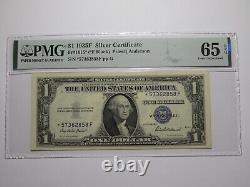 Billet de banque en argent de certificat d'étoile de 1935 de 1 $, note de monnaie, facture de banque Gem UNC65 PMG