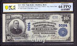 Billet de banque national Chariton de 10 $ de 1902, monnaie de l'Iowa, certifié PCGS B choix non circulé CU 64 PPQ.