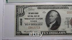 Billet de banque national de Wisconsin Rapids Wisconsin de 1929 de 10 $, numéro de série 4639 UNC64