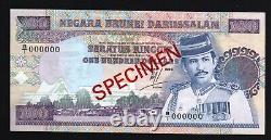 Billet de banque rare Bruneien de 100 RINGGIT P-17 1989 spécimen PALACE UNC