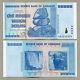 Billet De Banque Zimbabwéen De 100 Billions De Dollars Aa 2008 P91 Unc, Facture De Monnaie D'inflation.