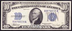 Billet de certificat d'argent de 10 $ de 1934, notation de la monnaie Fr. 1704 Ba, bloc Pmg Gem Unc 65 Epq