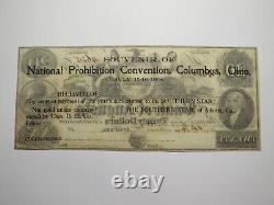 Billet de currency obsolète de 20 $ de la Convention nationale de prohibition de Columbus, Ohio, OH en 1908