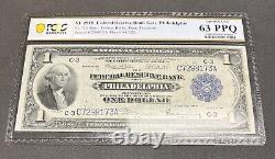 Billet de grande taille de la National Currency de Philadelphie de 1918 Fr#715 PCGS Choice UNC 63 PPQ