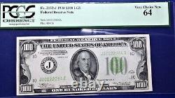 Billet de la Réserve fédérale de 100 $ de 1934 Fr-2152-J Kansas City LGS PCGS64 Choice UNC