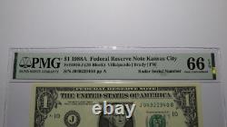 Billet de la Réserve fédérale de 1 $ de 1988, numéro de série radar, PMG UNC66EPQ