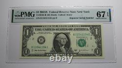 Billet de la Réserve fédérale de 1 $ de 2003 avec numéro de série répétitif, PMG UNC67