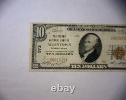 Billet de monnaie nationale de 10 $ de 1929 BANQUE NATIONALE D'ALLENTOWN, PA? A/U à UNC