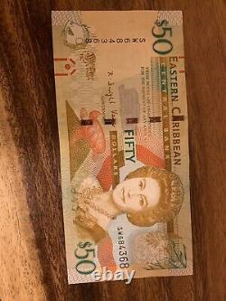 Billets De 50 Dollars Des Caraïbes Orientales, Nouvelle Monnaie Des Nations Unies, Billet Unique, Billets De L'est