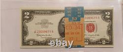 Billets de banque de 2 $ avec sceau rouge de 1963, monnaie de deux dollars, numéros consécutifs (LOT x 21 unc)