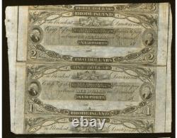 Billets de banque non coupés de Newport, Rhode Island, années 1860, monnaie obsolète, $1-$2, UNC+