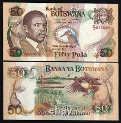 Botswana 50 PULA P-19 ND 1997 Président KHAMA Bateau UNC Billet de Banque du Monde