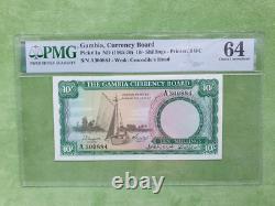 Bureau de la monnaie de Gambie 10 shillings 1965 1970 UNC 64 PMG billet