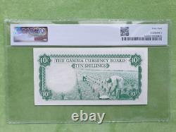 Bureau de la monnaie de Gambie 10 shillings 1965 1970 UNC 64 PMG billet