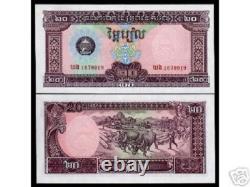 CAMBODGE 20 RIELS P-31 1979 x 100 Pcs Lot BUNDLE BUFFALO UNC BILLET DE MONNAIE MONDIAL