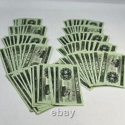 CHINE 5 Fen RMB Troisième ensemble de BILLETS de BANQUE Monnaie 1953 UNC Lot de 100 billets #A Vert