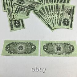 CHINE 5 Fen RMB Troisième ensemble de BILLETS de BANQUE Monnaie 1953 UNC Lot de 100 billets #A Vert