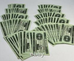 CHINE 5 Yen RMB Troisième série BANQUE NOTE Monnaie 1953 UNC Lot de 100 Billets Verts