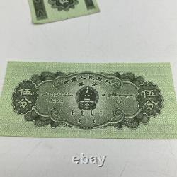 CHINE 5 Yen RMB Troisième série BANQUE NOTE Monnaie 1953 UNC Lot de 100 Billets Verts