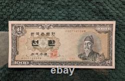 CORÉE 1960 1000 HWAN 4293 Semble UNC Billet de banque rare