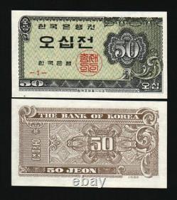 CORÉE DU SUD 50 JEON P-29 1962 X 100 Pcs Lot BUNDLE UNC Billet de monnaie coréenne ÉTATS-UNIS