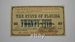 C'est Quoi, Ça? 25 1863 Tallahassee Florida Obsolète Devise Note Bill État Du Fl Unc++