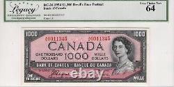 Canada Devil's Face Legacy Unc-64 $ 1000 Dollars Qeii Banknote 1954 Bc-36 / P-73