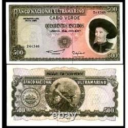 Cap-Vert 500 ESCUDOS P-53A 1971 NAVIRE Rare UNC Monnaie mondiale Colonie Billet de banque