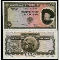 Cap-Vert 500 ESCUDOS P-53A 1971 NAVIRE Rare UNC Monnaie mondiale Colonie Billet de banque