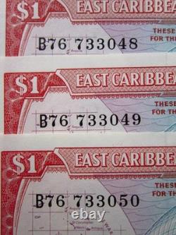 Caraïbes orientales 1 $ ND 1965 P13 Unc Ensemble 3048i1g Autorité monétaire Banque Argent