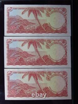 Caraïbes orientales 1 $ ND 1965 P13 Unc Ensemble 3048i1g Autorité monétaire Banque Argent
